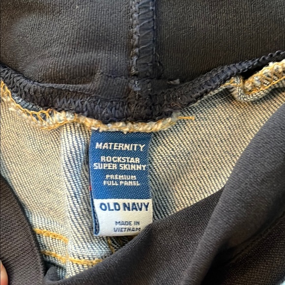 Old navy distressed maternity blue jeans rockstar super skinny - Picture 3 of 4